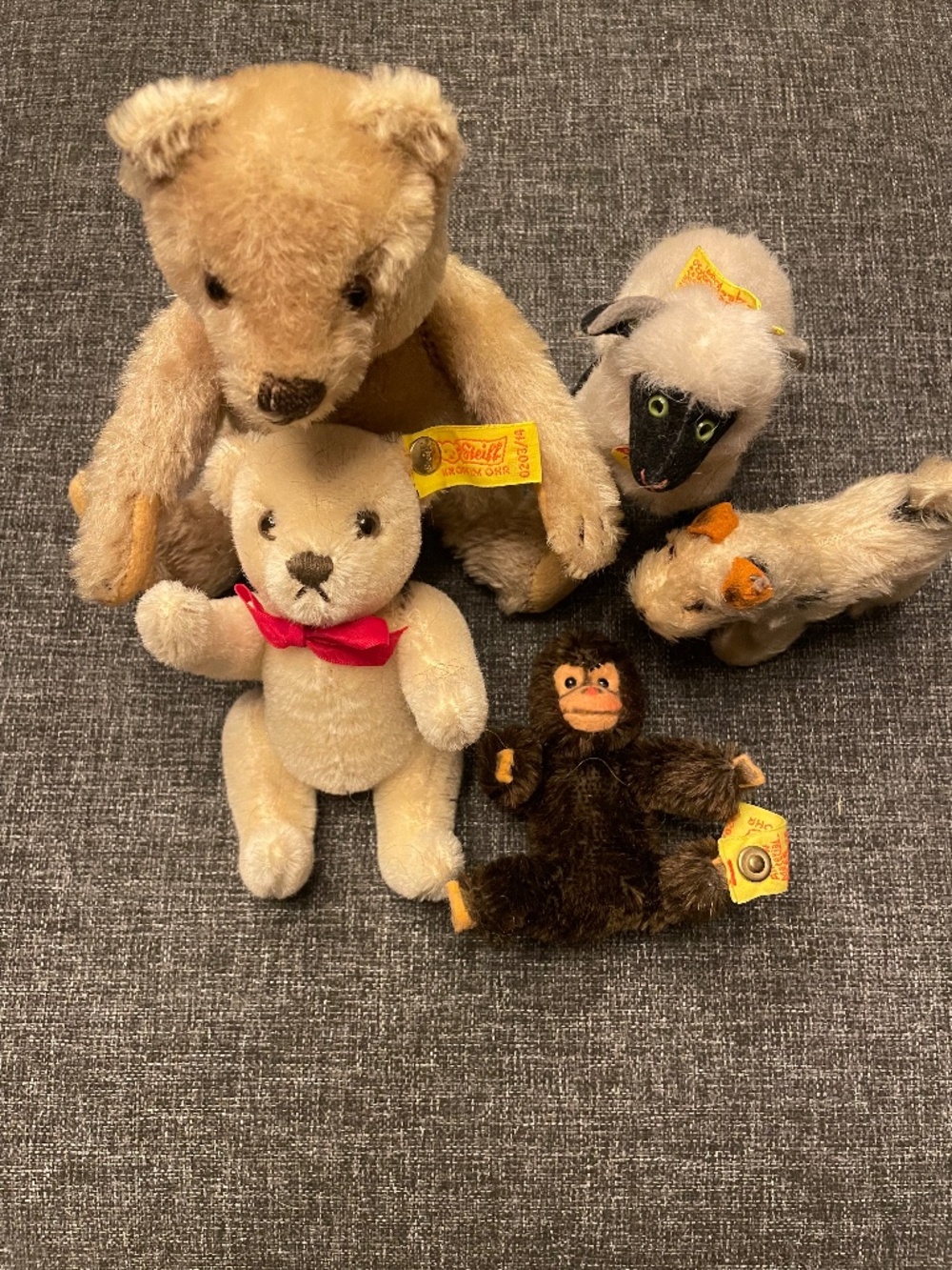 Vintage Steiff Animals, Set of 5